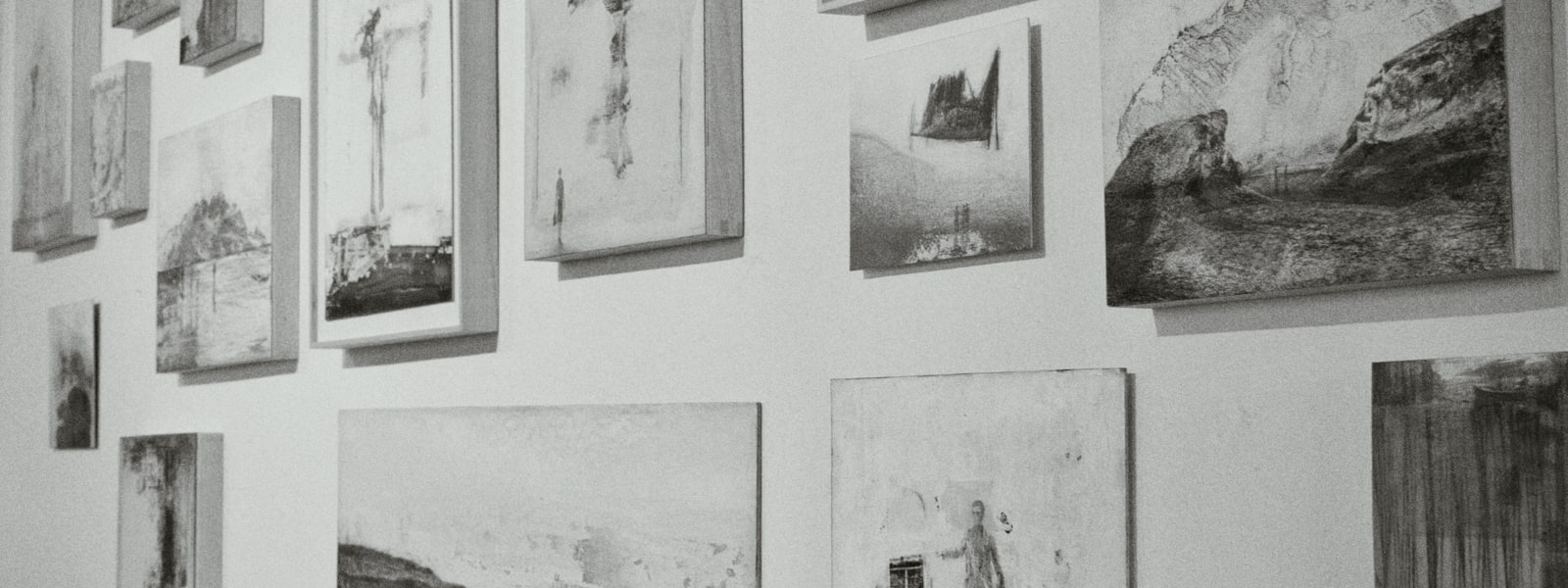 Gallery wall with curated contemporary artworks